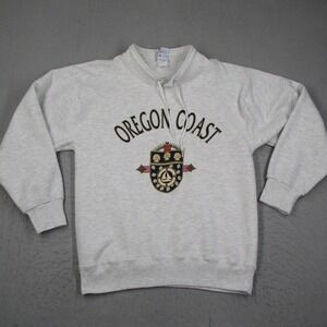 Vintage Rugged Sweats Oregon Coast Sweatshirt Gray Medium Nautical Made in USA